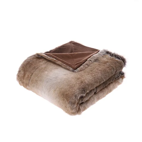 Battilo роскошный искусственный мех пледы одеяло супер мягкая кровать диван домашнее декоративное одеяло, 5" x 60" - Цвет: Brown