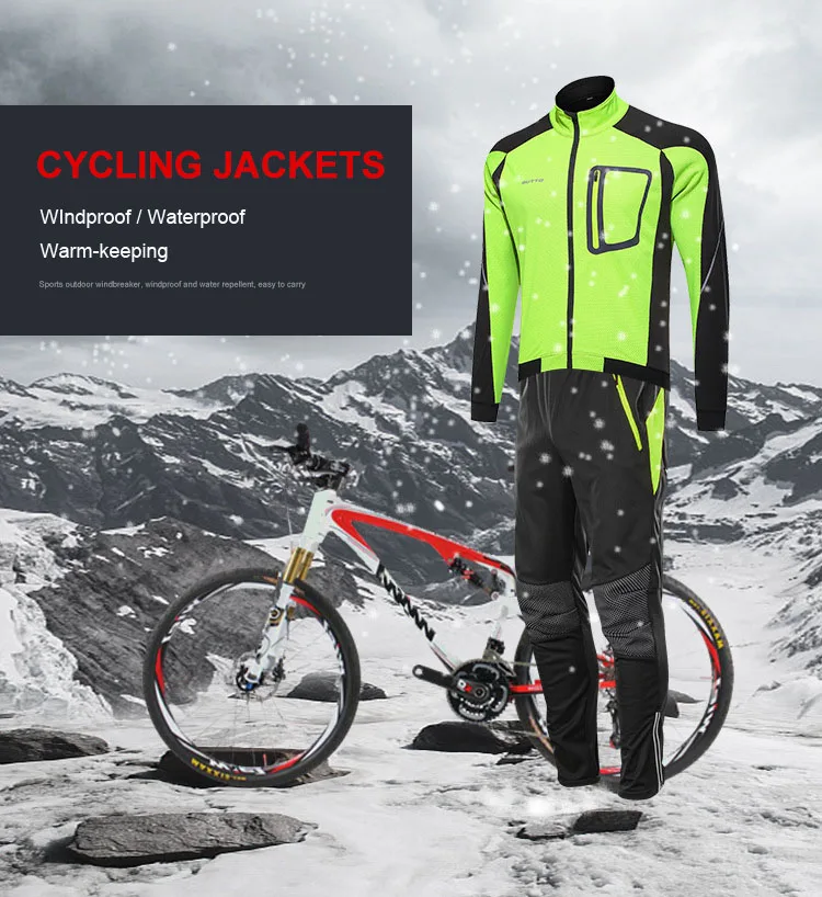 Men's windbreaker winter Cycling Jacket set Mountain Bike waterproof Riding Cycling Jacket sets reflective rain coat jacket suit