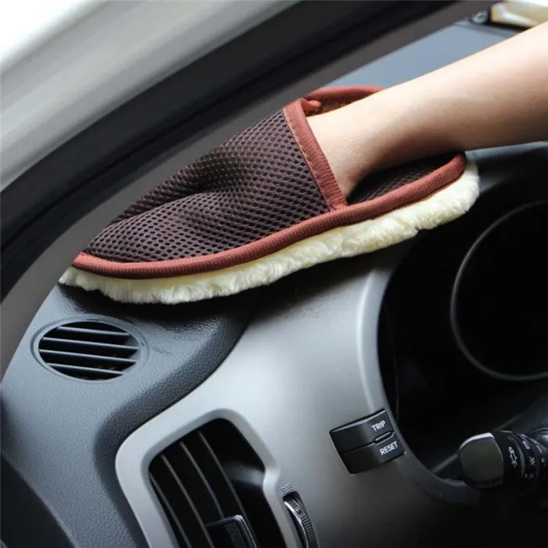 

Car Wool cashmere Washing Gloves for toyota peugeot 406 tiguan mk2 renault kadjar vw eos vw t4 passat b7