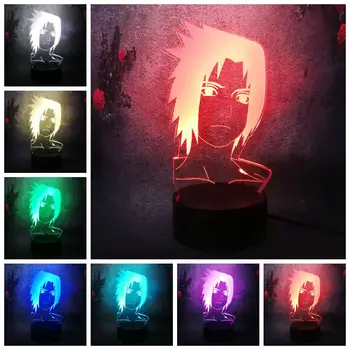 

Handsome Cool Boy Uchiha Sasuke Uzumaki Naruto Anime Movie Creative RGB Lamp 3D Illusion Night Light Kid Baby Sleep Warm Bulb