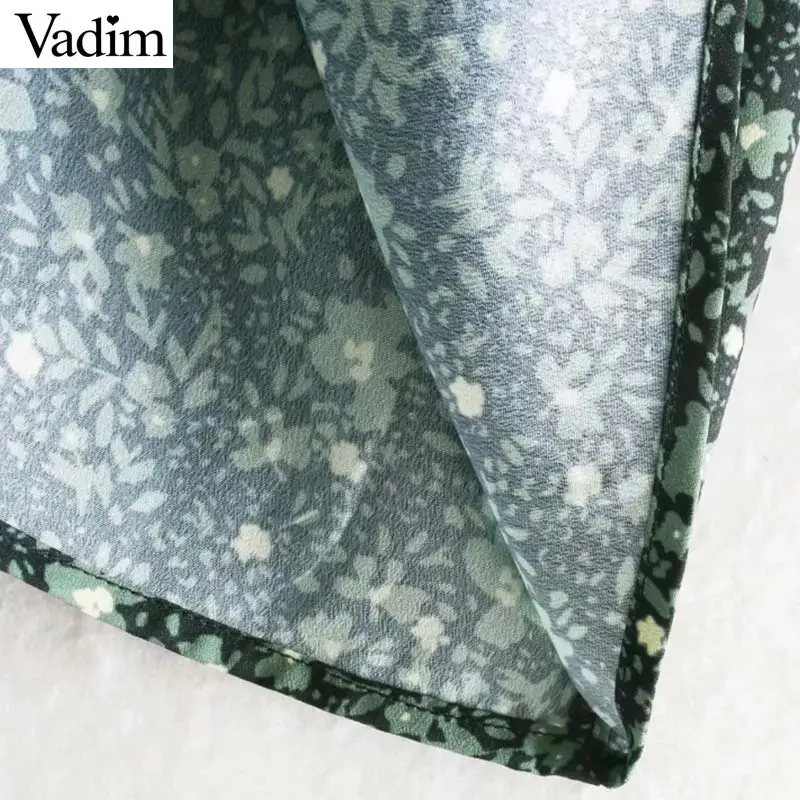 Vadim, женское шикарное мини-платье с цветочным узором, прямое, с галстуком-бабочкой, с длинным рукавом, женские ретро милые базовые Повседневные платья QD075