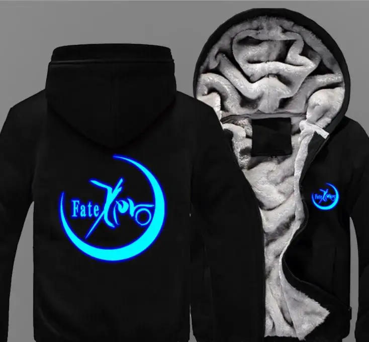 style4 Fate stay night Saber зимняя Толстовка для мужчин и женщин, плотное худи из флиса, верхняя одежда, супер теплая утепленная толстовка на молнии, пальто, размер 5XL - Цвет: style4