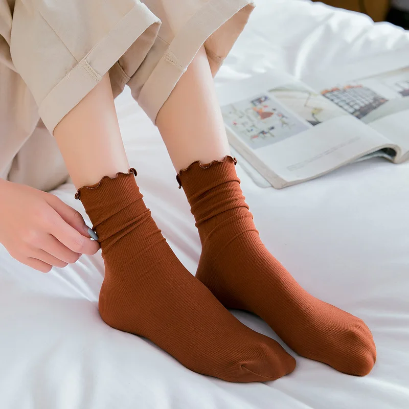 Носки женские мягкие бархатные милые универсальные черные однотонные короткие