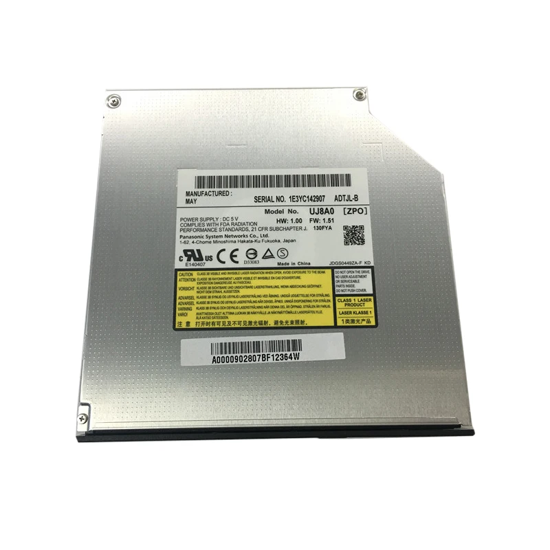 

SATA Внутренний оптический привод для ноутбука, сменный двухслойный 8X DVD RW рекордер 24X CD-R запись для UJ8C0 UJ880 UJ8E1 UJ8D1 UJ8A0