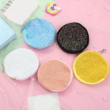 

2019 New Glitter sequins Cosmetic Bag Women Mini Makeup Bag Round Square Travel Organizer Toilet Bag Make Up Case Neceser Mujer