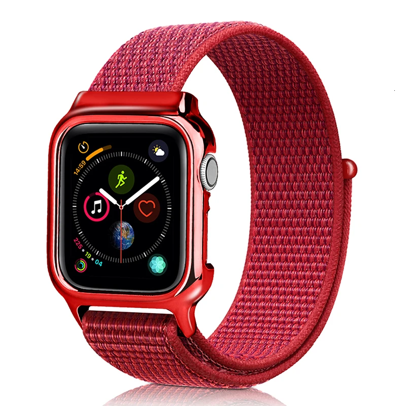 Спортивный чехол на липучке для Apple Watch band 44 мм 40 мм петля iwatch series 5 4 3 2 1 42 мм 38 мм браслет наручные Аксессуары для часов