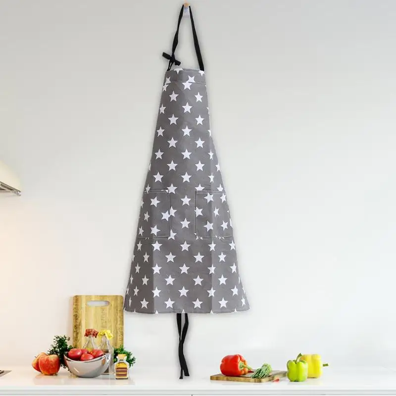 Simple Unisex Apron Kitchen Sleeveless Apron Waterproof Cotton Star Painting Home Kitchen Accessories for Cooking Tools Bakeware