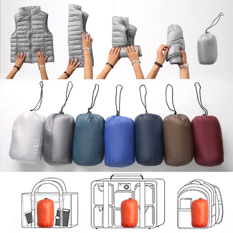 Men's Winter Vest Jacket New Ultra Light Down Waistcoat Waterproof Sleeveless Duck Down Coat Male Fashion Puffer Gilet
