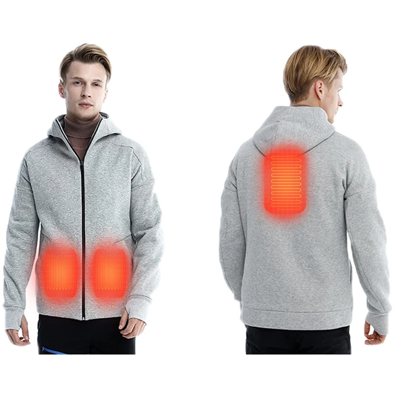 

ZYNNEVA Intelligent Heated Hoodie USB Charging Heating Warm Thermostat Electric Jacket Winter Men Zipper Hoodie Outwear GC3105