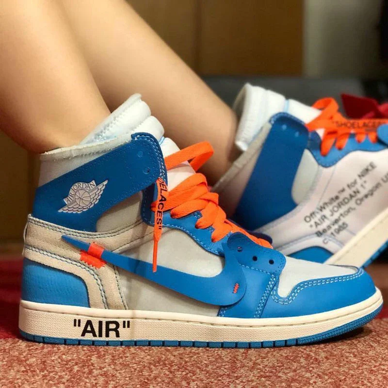 air jordan 1 retro high off white unc mens