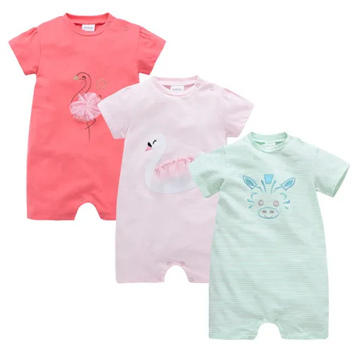 Kavkas/3 шт./партия Комбинезоны для маленьких девочек и мальчиков; roupa bebe; Одежда для новорожденных; хлопок; милый комбинезон с принтом животных - Цвет: 11919293
