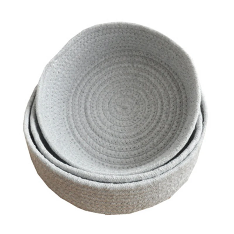 1 шт. ручная плетеная корзина органайзер для хранения из чистого хлопка 23*13*7 см