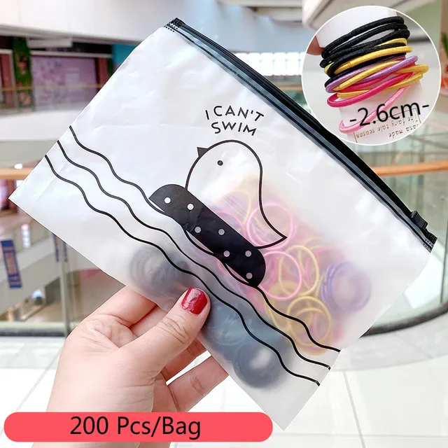 50/100/200 Pcs/Bag Children Cute Candy Cartoon Solid Elastic Hair Bands Girls Lovely Srunchies Rubber Bands Kid Hair Accessories 16-200 Pcs