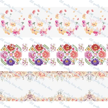 

New design flowers printed grosgrain ribbon/16mm printed elastic foe ribbons DIY hair bows Sewing webbing 50 yards
