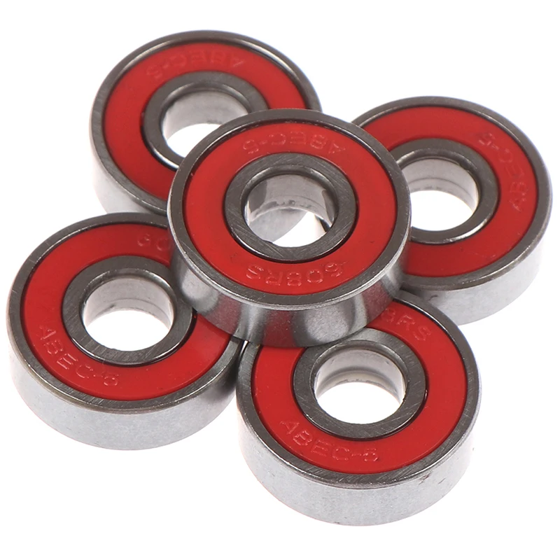 5Pcs Red ABEC-5 608-RS Skateboard Roller Sealed Ball Bearings 8x22x7mm ABEC 5 Dropshipping