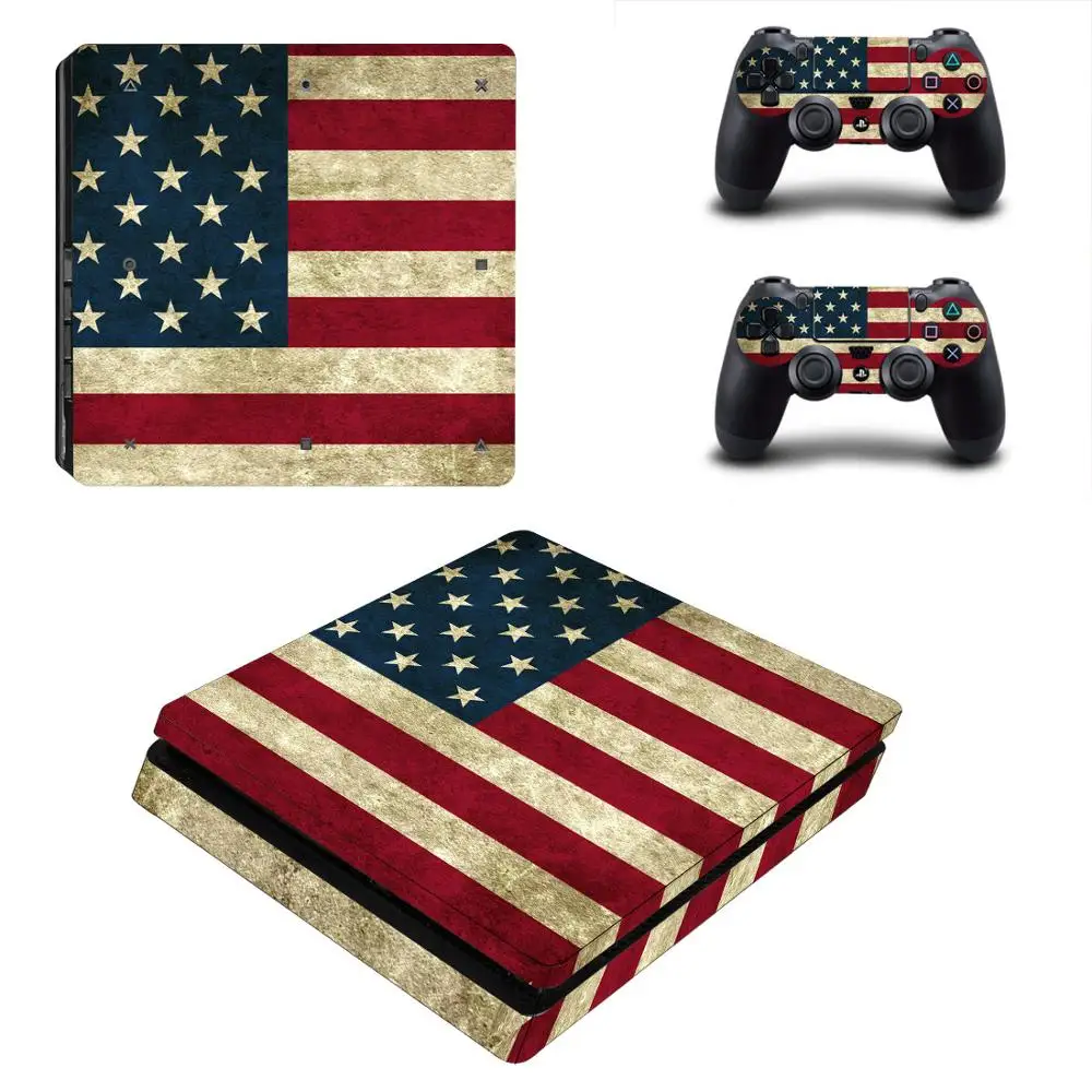 YSP4S-3156 Американский флаг PS4 Slim sticker s Play station 4 кожи наклейки для playstation 4 PS4 Slim консоли и контроллер Скины Виниловые - Цвет: YSP4S-3156