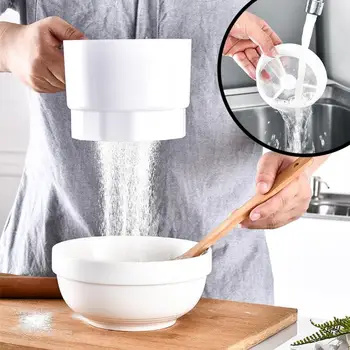 

Electrical Flour Sifter Plastic Cup Shape Mechanical Flour Sieve Shaker Powder Sifter Icing Sugar Shaker Electric Baking Tools