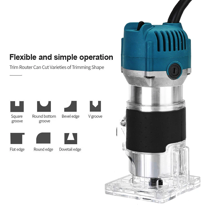 

3000W Electric Hand Trimmer 6.35mm 220V EU Plug Wood Laminate Palms Router Joiners Router for Woodworking Power Tools Kit