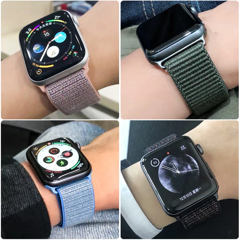 Нейлоновый ремешок для Apple watch 5 ремешок 44 мм 40 мм iWatch ремешок 42 мм 38 мм спортивный ремешок для часов Браслет Apple watch 4 3 2 1 38 40 44 мм