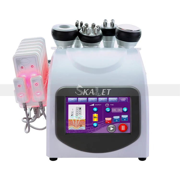 

Hot Selling 6 In 1 Weight Loss Slimming Cavitation Rf Vacuum Body Machine with 8 Pads