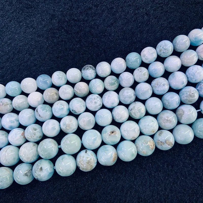 8-10 мм натуральный синий самоцвет LARIMAR камень бусины 1" Круглые DIY бусины для изготовления ювелирных изделий Аксессуары для женщин и мужчин подарок