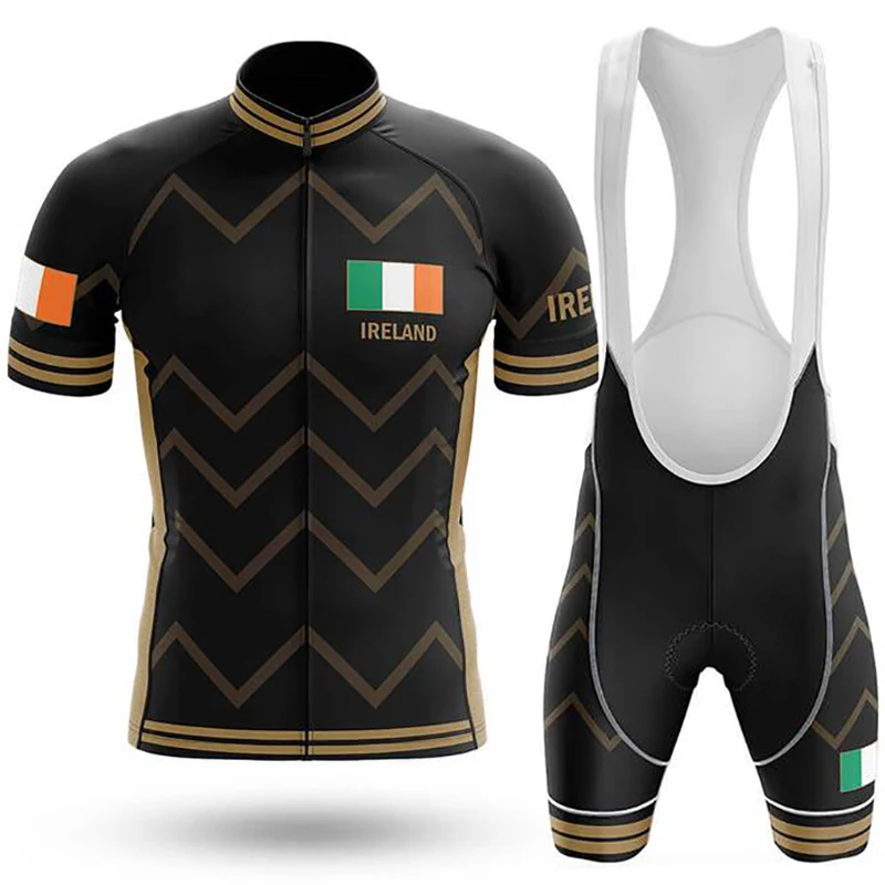 

NEW Men's IRELAND Cycling Jerseys Short Sleeve Suit Uniform Black Bicycle Clothing Wear Ropa Ciclismo Maillog