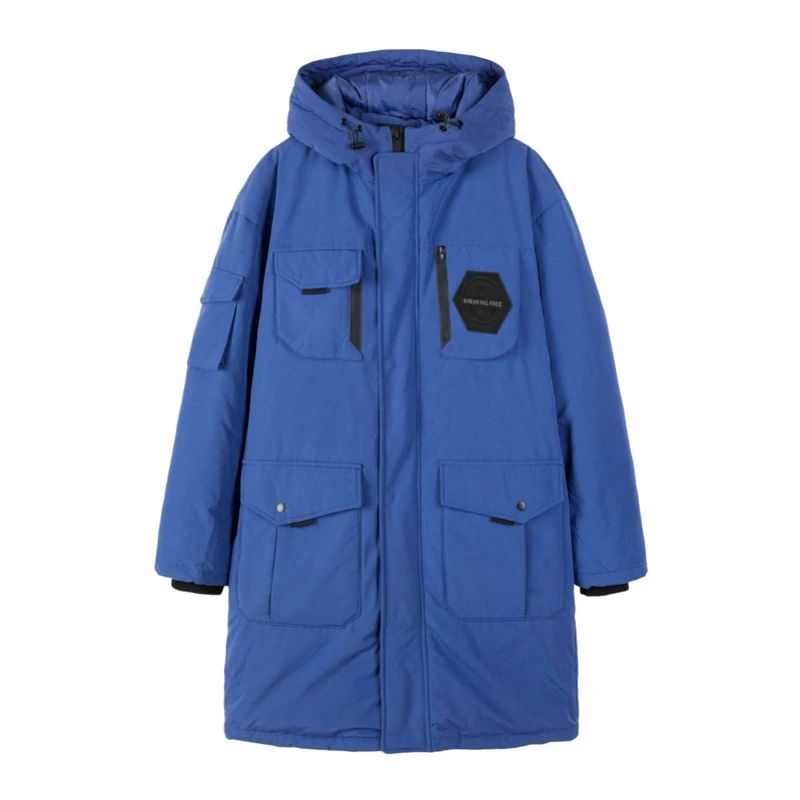 SEMIR, длинный пуховик для мужчин, зима, новинка, для мужчин, с капюшоном, толстый, теплый, холодный, свободный, пальто, повседневное, серое, утиный пух, пальто для мужчин - Цвет: blue