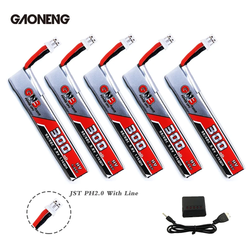 Литий ионный аккумулятор GAONENG GNB 1S 300 мА/ч 3 8 В LiHV 30C/60c для радиоуправляемого дрона