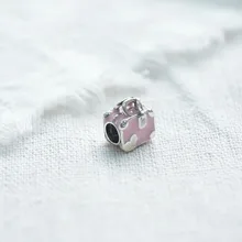 Новое поступление серебряные бусины 925 пробы, розовая дорожная сумка Подвески подходят к оригинальным браслетам Pandora женские ювелирные изделия DIY