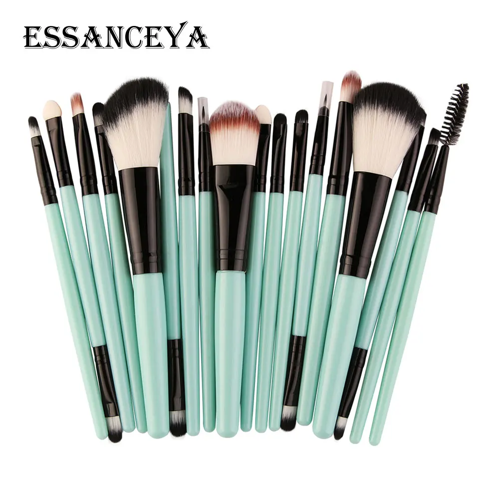 18PCS-LH ESSANCEYA 6-18 шт. набор кистей для макияжа, Тональная основа, пудра, румяна, тени для век, подводка для глаз, губ, косметический набор кистей для макияжа, инструменты - Handle Color: 18PCS-LH
