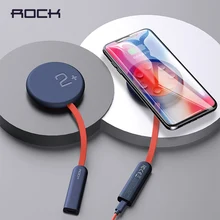 ROCK присоска Беспроводное зарядное устройство для iPhone X 8 двухсторонний индикатор 15 Вт Быстрая зарядка Pad для samsung S10 S9 Xiaomi Mi9