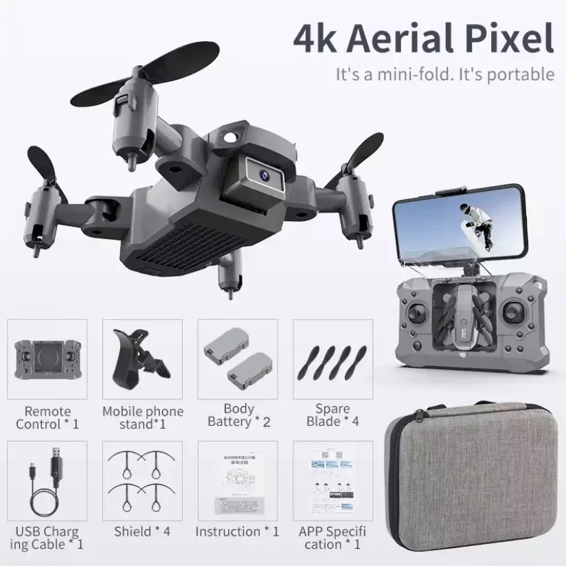 Mini Drone 4K HD Camera Foldable Quadcopter One-Key Return FPV Capable Follow Me RC Helicopter Quadrocopter boy's Toys For Kids best RC Quadcopter RC Quadcopter