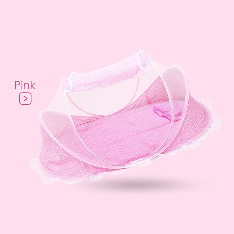 3 pieces pink 3 шт./компл. Портативный Детские Москитная сетка кровать складной хлопок детское постельное белье детская кроватка с сеткой Навес Москитная сетка подушка матрас - Цвет: 3 pieces pink
