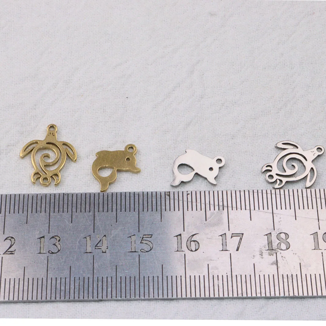 10pcs 도매 스테인레스 스틸 사랑스러운 매력 DIY Anklets 귀걸이 팔찌 Unfading 무색 2 색