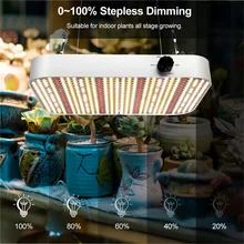 

Dimmable Growth Light 1800W Full Spectrum Waterproof Can Cover 4*4Ft LED Plant Light to Adapt Different Growth Stages of Plant
