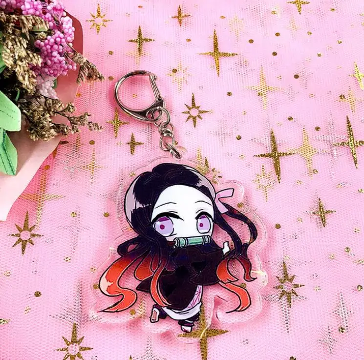 1 шт. новый японский мультфильм аниме демон Slayer Kimetsu no Yaiba Kamado Nezuko Косплей акриловый брелок Подвеска фигурка игрушки подарок