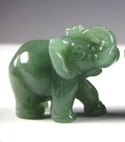 2.2 INCH Green Aventurine Jade Stone Craving Lucky elephant Feng Shui statue | Дом и сад