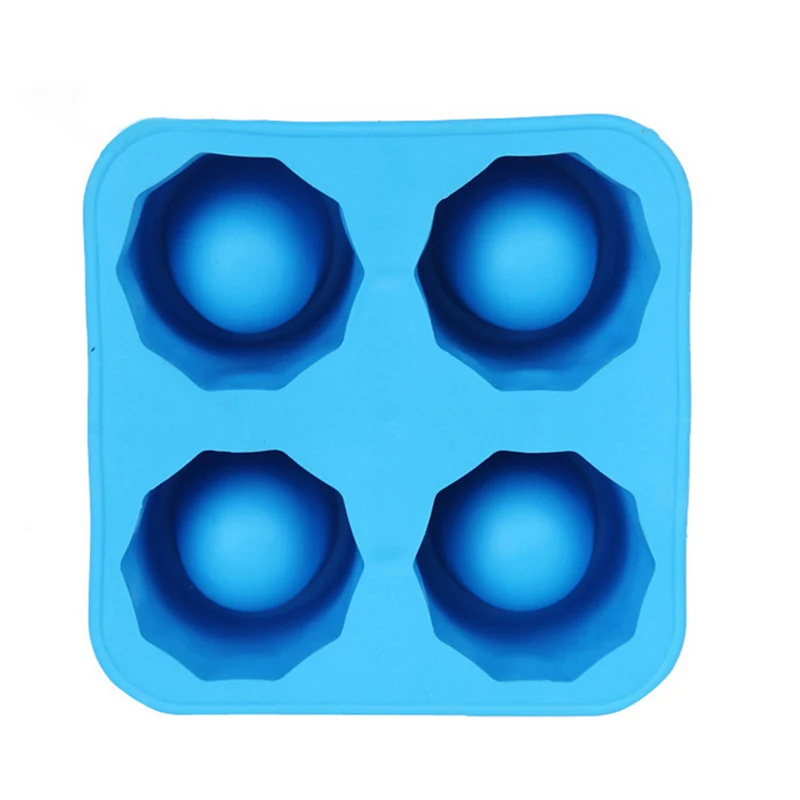 blue 4 ячейки алмаз форма ледяного шара Силиконовый поднос кубика льда шарик виски чайник формы для крема формы шоколадная форма для вечерние бар - Цвет: blue