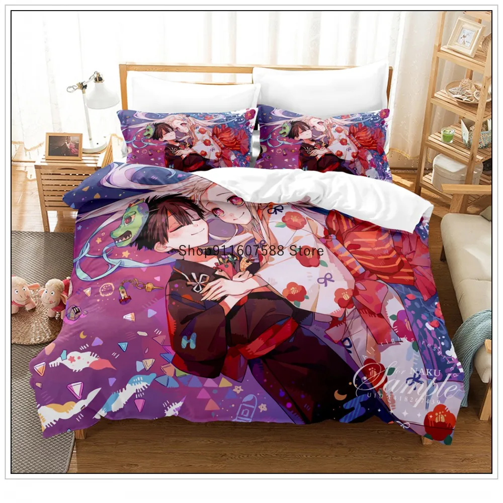 Anime Toilet-Bound Hanako-kun 3D Printed Bedding Set Duvet Covers Pillowcases Comforter Bedding Set Bedclothes Bed Linen satin sheets