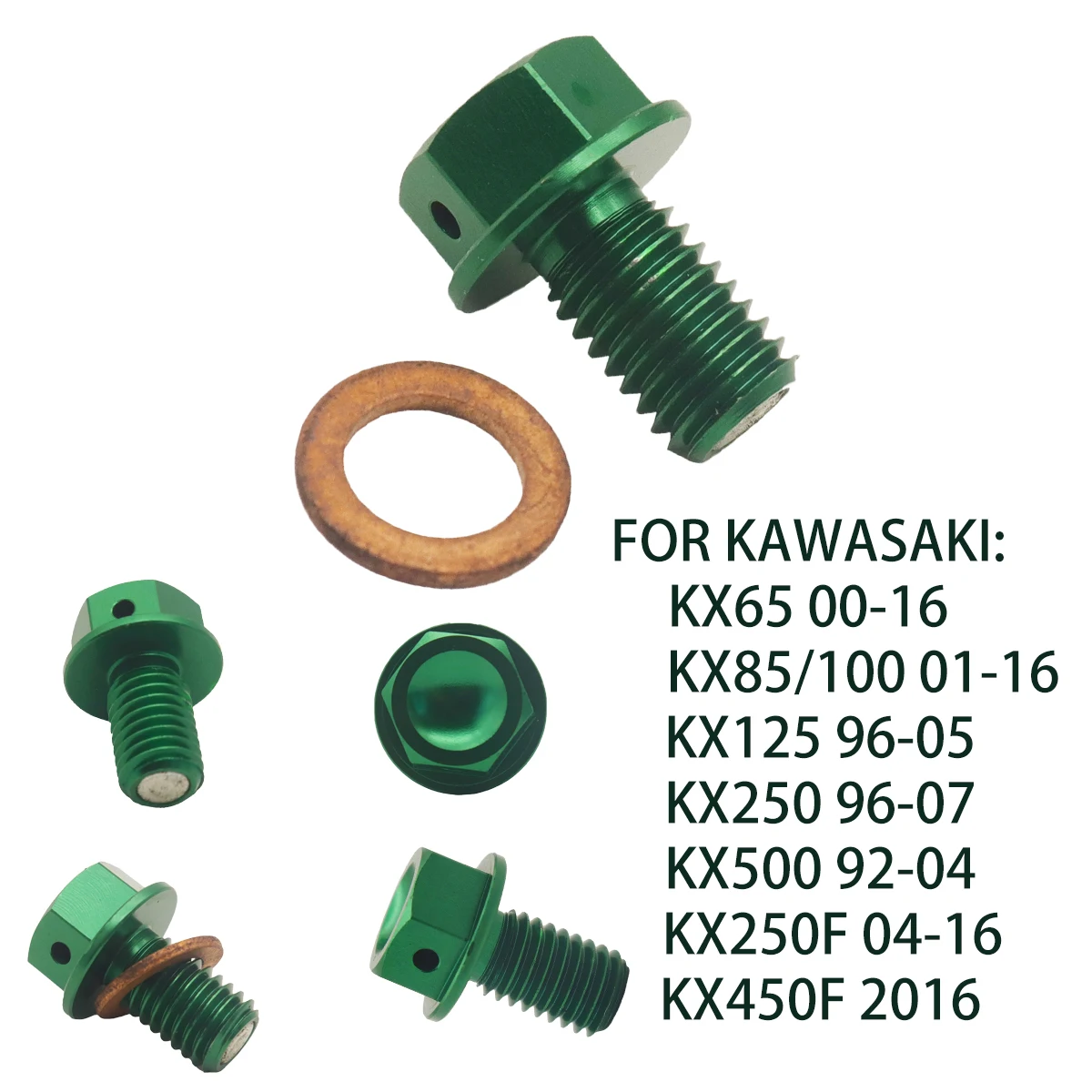 Cnc Green Billet Aluminum Oil Drain Plug Bolt For Kawasaki