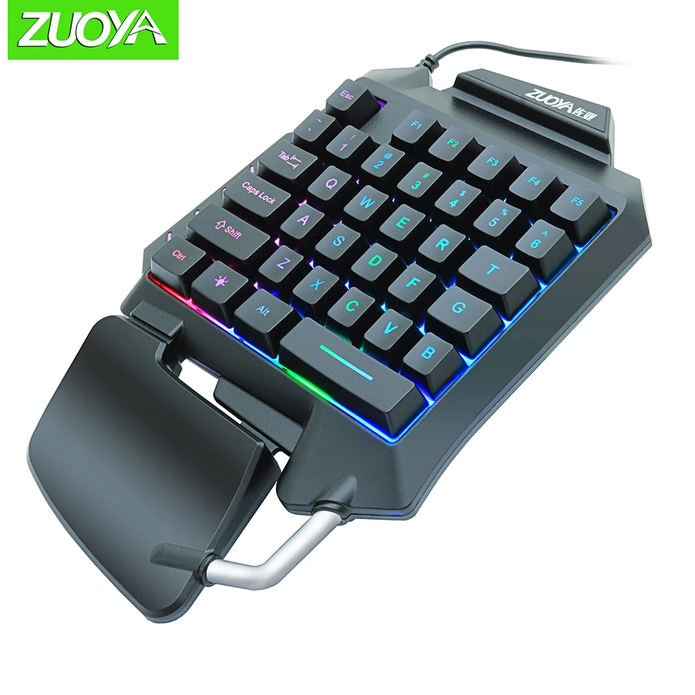 ZUOYA 35 клавиш подсветка Одноручная игровая клавиатура и мышь комплект Проводная игровая мышь и клавиатура Комплект для pro gamer