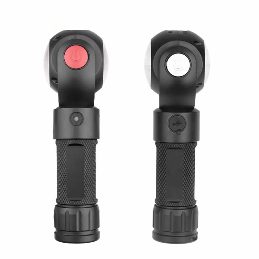 1315 T6 COB 7 Modes Mutifunction 360 Rotating Head Flashlight Magnetic Tail USB Charging LED Torch