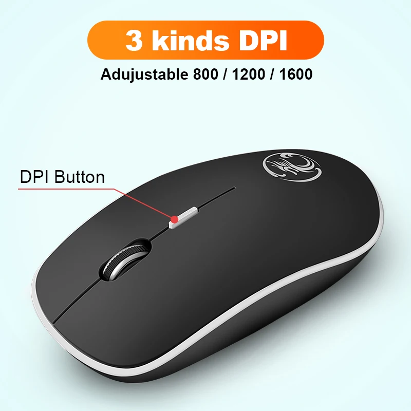 Ratón inalámbrico silencioso para PC y portátil, Mouse ergonómico óptico silencioso, USB, silencioso - Imagen 5