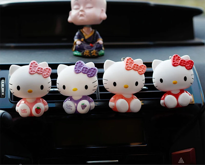1 шт., милый автомобильный освежитель воздуха hallo kitty cat на выходе, ароматизатор, за исключением запаха, автомобильные аксессуары с орнаментом