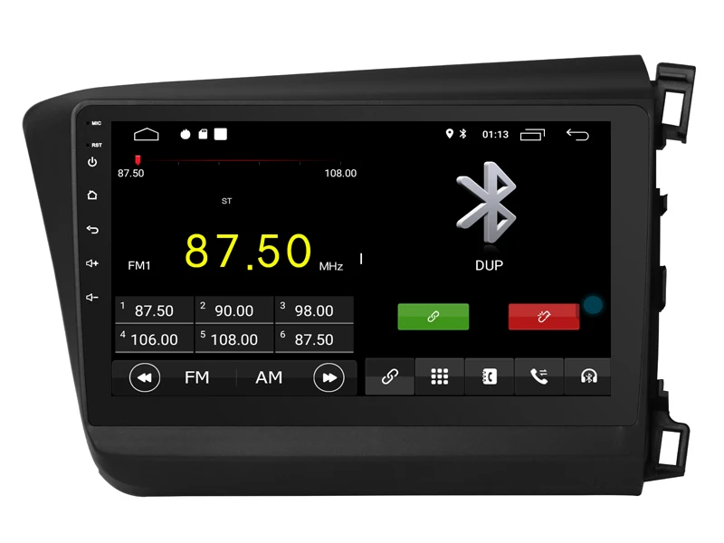 Автомобильный Android 9,0 плеер для Honda CIVIC RHD 2012 2013 магнитофон 4G Lte радио с Bluetooth и GPS головное устройство 2.5D ips экран