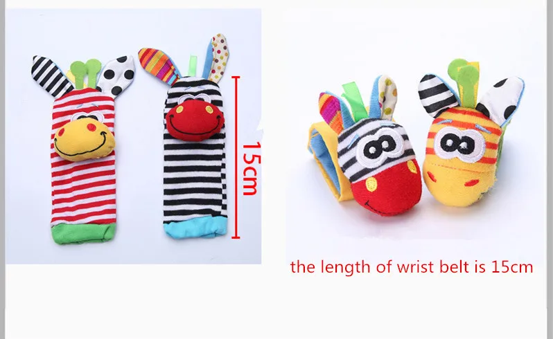 Cartoon Baby Toys 0-24 Months Soft Animal Baby Rattles Children Infant Newborn Plush Sock Baby Toy Wrist Rattle Foot Socks