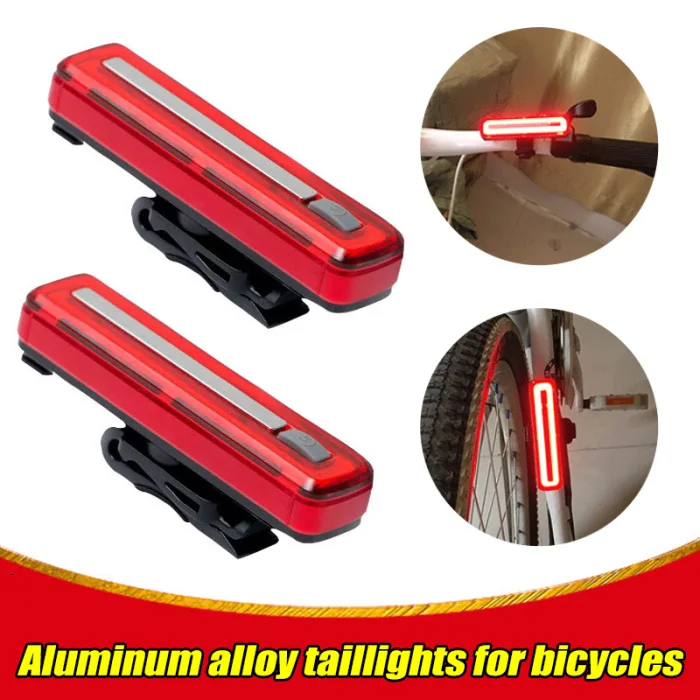 Top Bike Bicycle Rear Front USB Rechargable COB Bike Light Lamp Red Light 360 Degrees Rotation 8 Modes &T8 3