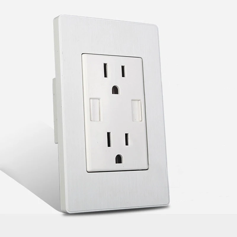 

1pc 110V 2.1A Universal US Plug Dual USB Wall Charger 6 Hole Dock Station Socket +2 Port USB Charger Power Outlet Panel