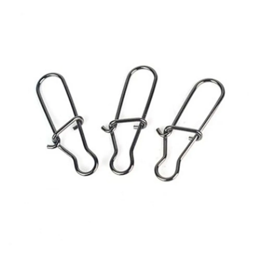 

Durable Hot Sale Newset Pratical Lock Snap Connectors Set Steel 50pcs Clip Fast Fishing Hook Professional Silver