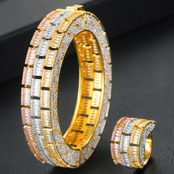 

GODKI Jimbora Luxury Disco Hot African Bangle Ring Set Fashion Jewelry Sets For Women Wedding Engagement brincos para as mulher
